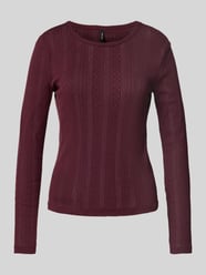 Slim Fit Langarmshirt aus reiner Baumwolle mit feinem Lochmuster Modell 'LISA' von Vero Moda - 18