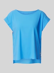 T-Shirt mit Label-Applikation Modell 'GRIT' von Raffaello Rossi Blau - 22