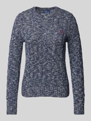 Gebreide pullover met kabelpatroon, model 'RAGG JULIE' van Polo Ralph Lauren Grijs / zwart - 36