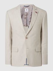 Slim Fit 2-Knopf-Sakko aus Schurwoll-Leinen-Mix Modell 'Tito' von ATELIER TORINO Beige - 26