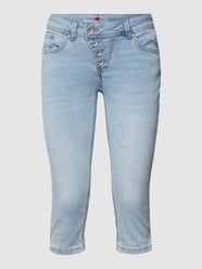 Jeans in Caprilänge mit Label-Details von Buena Vista Blau / Türkis - 31