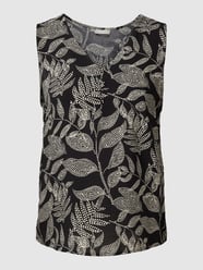 Blousetop van pure viscose met all-over motief, model 'Fun' van Fransa Zwart - 28