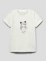 T-shirt met motiefprint van Tom Tailor Wit - 47