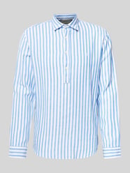 Regular Fit Leinenhemd mit Kentkragen Modell 'MAZE' von Jack & Jones Premium Blau - 30