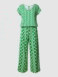 Jumpsuit met all-over motief van Raffaello Rossi Groen - 11