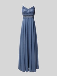 Abendkleid mit Paillettenbesatz von V.M. Blau - 43