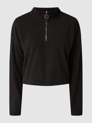 Cropped Troyer aus Fleece Modell 'Misser' von Noisy May Schwarz - 42