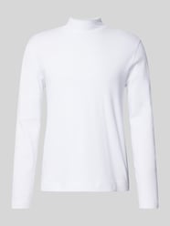 Longsleeve mit geripptem Stehkragen von Christian Berg Men Weiß - 3