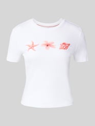 damski t-shirt w kroju regular fit z czystej bawełny ekologicznej model 'PRINCESS' od ONLY - 20