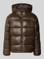 Glänzende Steppjacke mit Kapuze und Reißverschlusstaschen von REVIEW - 4
