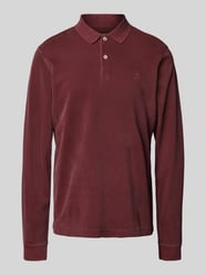 Regular fit poloshirt met labelstitching van Marc O'Polo Bordeaux - 15