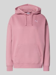 Relaxed Fit Hoodie mit Label-Stitching und Känguru-Tasche von PUMA Pink - 13