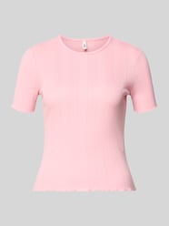 T-shirt o kroju slim fit z mieszanki bawełny model 'TENNA' od ONLY Fuksjowy - 46