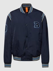 Kurtka baseballowa z naszywkami z logo model ‘Oronzo’ od BOSS Orange Niebieski - 2