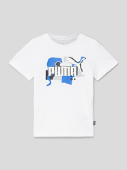 T-Shirt mit Label-Print Modell 'ESS+ STREET ART AOP Tee B' von Puma Weiß - 35