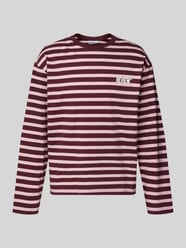 Gestreiftes Langarmshirt mit Logoprint vorne und hinten von REVIEW Bordeaux - 47