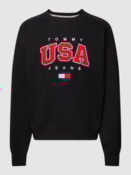 Sweatshirt mit Label-Stitching Modell 'BOXY' von Tommy Jeans Schwarz - 14