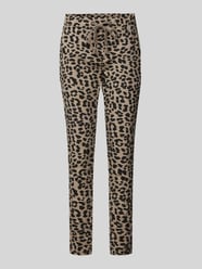 Skinny fit stoffen broek met tunnelkoord van ZABAIONE Bruin - 6