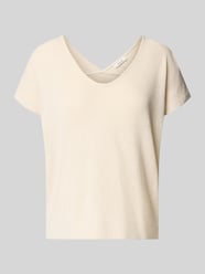 T-Shirt aus Viskose-Mix mit V-Ausschnitt Modell 'SIRUKUS' von OPUS Beige - 38