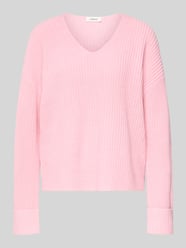 Sweter z dzianiny o kroju oversized z mieszanki bawełny od s.Oliver RED LABEL Fuksjowy - 36