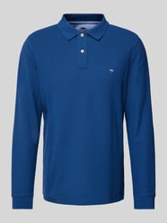 Regular Fit Poloshirt mit Logo-Stitching von Fynch-Hatton Blau - 43