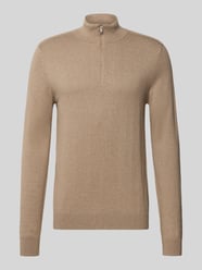 Regular Fit Troyer aus reiner Baumwolle Modell 'BERG' von Selected Beige - 28