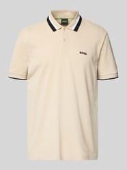 Regular Fit Poloshirt mit Label-Print Modell 'Paddy' von BOSS Green Beige - 25
