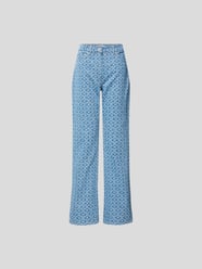 High Waist Jeans mit Allover-Muster von Rabanne Blau - 15