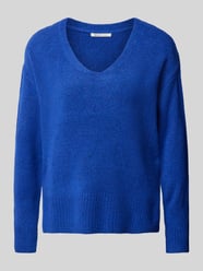 Relaxed Fit Strickpullover mit V-Ausschnitt von Tom Tailor Denim Blau - 26