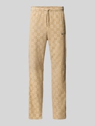 Straight Fit Sweatpants mit Label-Stitching von COLUCCI Beige - 5