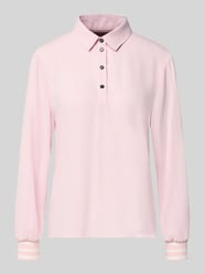koszulka polo o kroju regular fit z elastycznymi wykończeniami rękawów od Marc Cain Fuksjowy - 46
