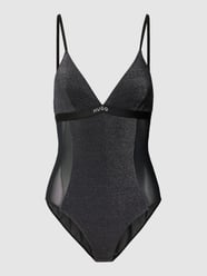Body met effectgaren, model 'LUREX' van HUGO Grijs / zwart - 38