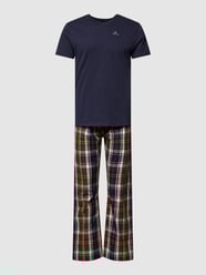 Pyjama mit Logo-Bund Modell 'CHECK PJ SET PANTS' von Gant Blau - 39
