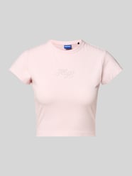 T-Shirt mit Strasssteinbesatz Modell 'Dome' von Hugo Blue Pink - 29