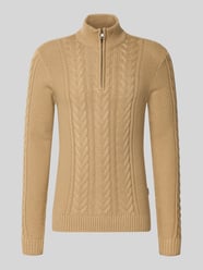 Gebreide pullover met ritssluiting, model 'BASIM' van Blend Beige - 22