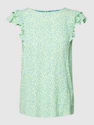 Blouse van pure viscose met all-over motief, model 'NULYDIA' van Nümph Groen - 20