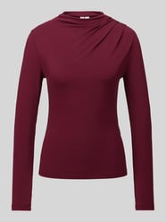 Langarmshirt mit drapierter Schulterpartie von PIECES Bordeaux - 33