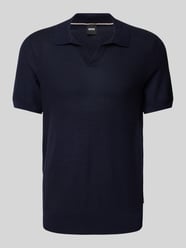 Slim Fit Poloshirt mit V-Ausschnitt von BOSS Blau - 7