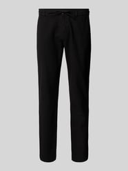Tapered fit linnen broek met elastische band van Lindbergh - 16