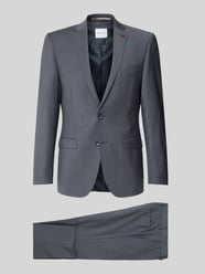 Slim Fit Anzug aus Woll-Mix in unifarbenem Design von ROY ROBSON - 1