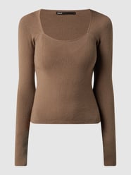 Shirt met lange mouwen van viscosemix, model 'Satina' van Only Bruin - 44