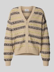 Strickjacke mit V-Ausschnitt von JAKE*S STUDIO MEN Beige - 13