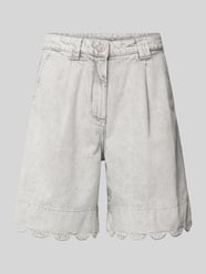 Regular Fit Jeansshorts mit Bundfalten Modell 'Scallop edge' von Stella Nova Grau - 12