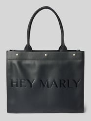 Shopper mit Label-Detail von Hey Marly Schwarz - 29