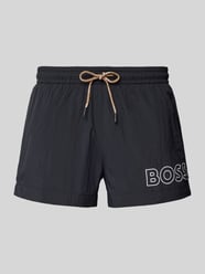 Relaxed Fit Badeshorts mit Label-Print Modell 'Mooneye' von BOSS - 6