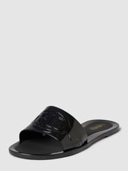 Slides mit Label-Details Modell 'JELLY' von Lauren Ralph Lauren Grau / Schwarz - 32