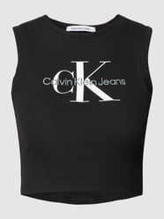 Crop Top mit Logo-Print von Calvin Klein Jeans Schwarz - 34