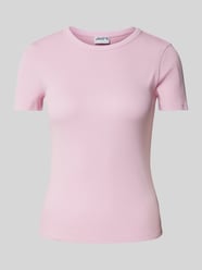 T-Shirt mit Rippenstruktur von Jake*s Casual Rosa - 12