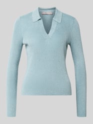 Gebreide pullover van viscosemix met polokraag en V-hals van Christian Berg Woman Selection - 10