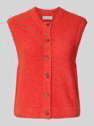 Regular Fit Strickweste aus Bouclé-Baumwoll-Mix von Marc O'Polo Orange - 1